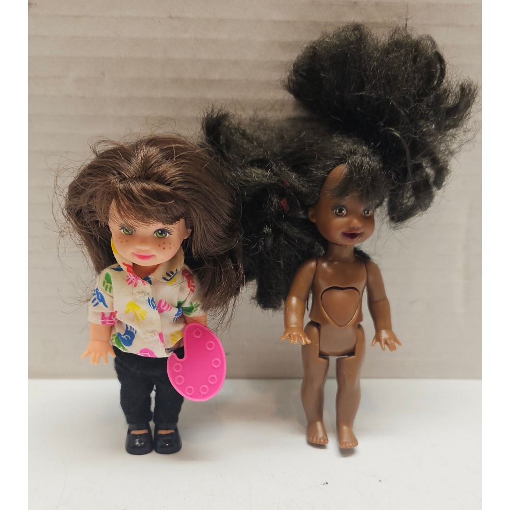Vintage Mattel Kelly Doll Artist Handprint Shirt and Heart Torso Doll Lot